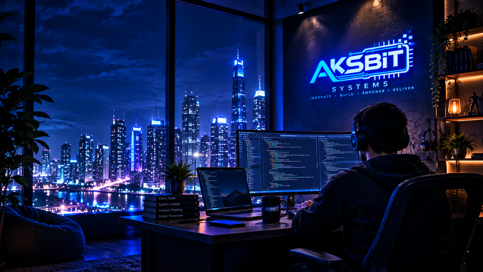 AKSBit Developer Workspace Background